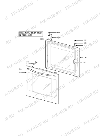 Взрыв-схема плиты (духовки) Parkinson Cowan L50GSBN - Схема узла H10 Main Oven Door (large)